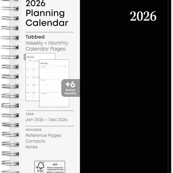 2026 Weekly and Monthly Planner Calendar, Includes January 2026 - December 2026, - Picture 1 of 9